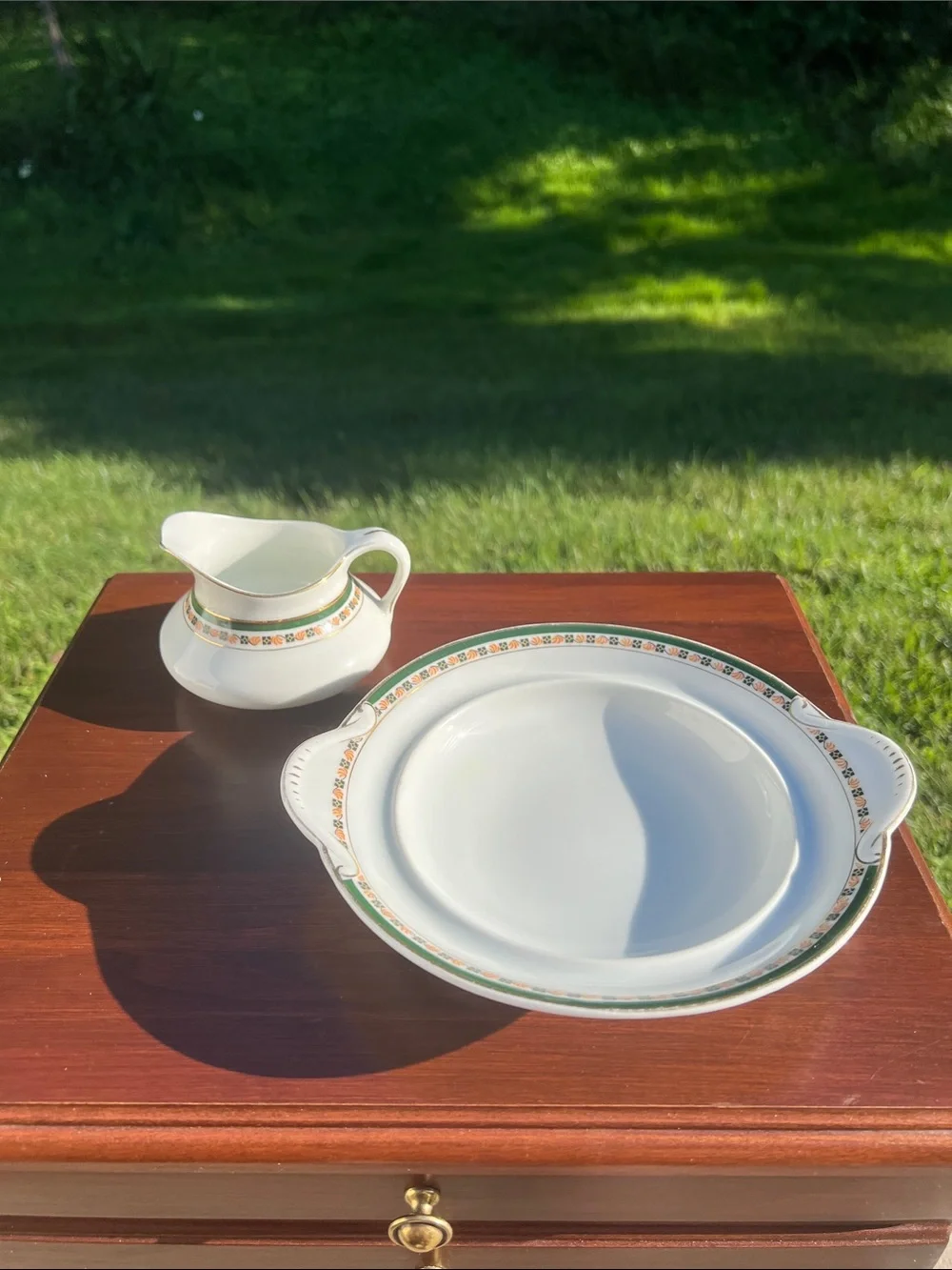 Vintage Edwardian Bassett Fine Ceramics Porcelain Basin Set Cream & Sugar